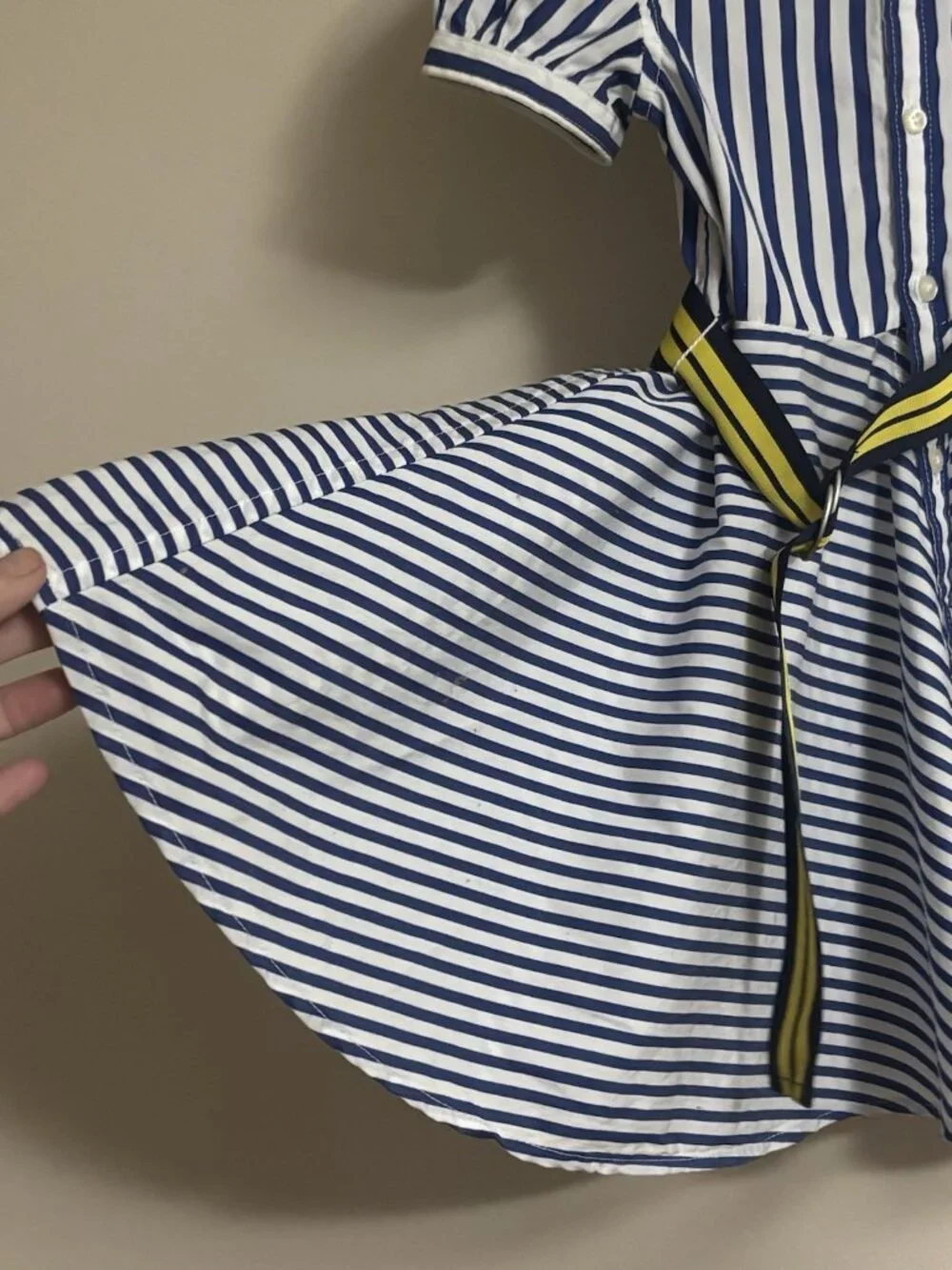 Ralph Lauren Striped Poplin Dress in Blue White Yellow baby infant 24 months